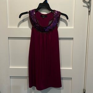 Maroon Sequin Express Top